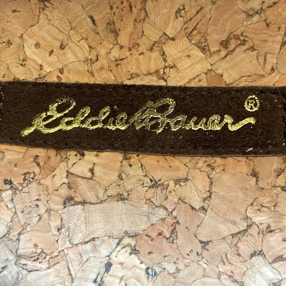 Eddie Bauer Women’s Slide Sandals Size 7 Brown Leather Granola Girl Bohemian